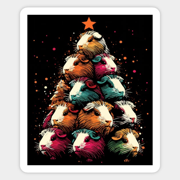 Christmas Tree Guinea Pigs Magnet by podtuts